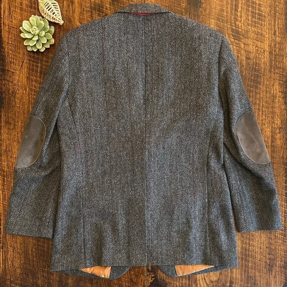 Alan Flusser | Classic 100% Wool Sports Jacket w/Leather Elbow Patches, 40R
